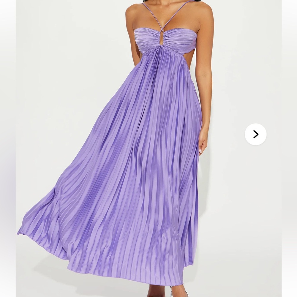 Fashion Nova Anastacia Plisse Lavender Backless Dress